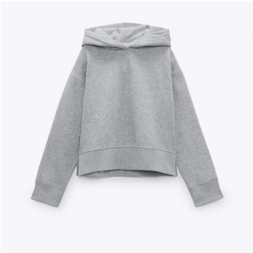 Zara Women’s Gray Cropped Hoodie